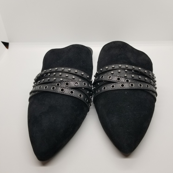Treasure & Bond black suede studded pointed toe mules size 8 - Picture 2 of 9
